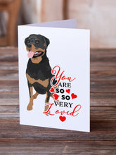 Load image into Gallery viewer, Rottweiler Black and Tan #1 so Loved Greeting Cards -  Blank Note Cards – 8-Pack of Artist-Designed Cards with Envelopes
