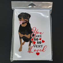 Load image into Gallery viewer, Rottweiler Black and Tan #1 so Loved Greeting Cards -  Blank Note Cards – 8-Pack of Artist-Designed Cards with Envelopes