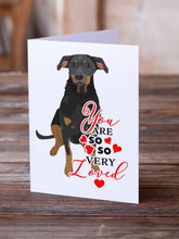 Load image into Gallery viewer, Rottweiler Black and Tan #5 so Loved Greeting Cards -  Blank Note Cards – 8-Pack of Artist-Designed Cards with Envelopes