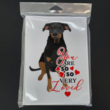 Load image into Gallery viewer, Rottweiler Black and Tan #5 so Loved Greeting Cards -  Blank Note Cards – 8-Pack of Artist-Designed Cards with Envelopes