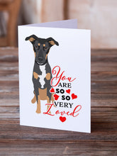 Load image into Gallery viewer, Rottweiler Black and Tan #6 so Loved Greeting Cards -  Blank Note Cards – 8-Pack of Artist-Designed Cards with Envelopes
