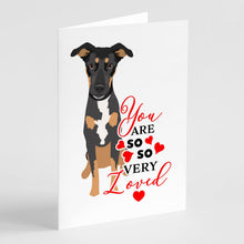 Load image into Gallery viewer, Rottweiler Black and Tan #6 so Loved Greeting Cards -  Blank Note Cards – 8-Pack of Artist-Designed Cards with Envelopes