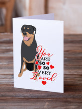 Load image into Gallery viewer, Rottweiler Black and Tan #7 so Loved Greeting Cards -  Blank Note Cards – 8-Pack of Artist-Designed Cards with Envelopes