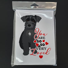 Load image into Gallery viewer, Schnauzer Black #1 so Loved Greeting Cards -  Blank Note Cards – 8-Pack of Artist-Designed Cards with Envelopes