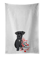 Load image into Gallery viewer, Schnauzer Black #1 so Loved White Kitchen Towel Set of 2