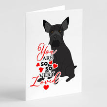 Load image into Gallery viewer, Schnauzer Black #2 so Loved Greeting Cards -  Blank Note Cards – 8-Pack of Artist-Designed Cards with Envelopes