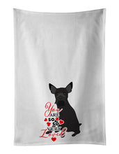 Load image into Gallery viewer, Schnauzer Black #2 so Loved White Kitchen Towel Set of 2