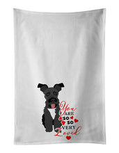Load image into Gallery viewer, Schnauzer Black #3 so Loved White Kitchen Towel Set of 2