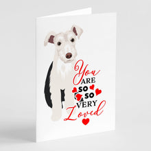 Load image into Gallery viewer, Schnauzer Parti so Loved Greeting Cards -  Blank Note Cards – 8-Pack of Artist-Designed Cards with Envelopes