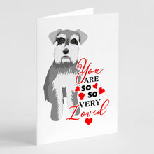 Load image into Gallery viewer, Schnauzer Salt and Pepper #1 so Loved Greeting Cards -  Blank Note Cards – 8-Pack of Artist-Designed Cards with Envelopes