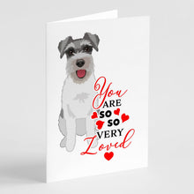 Load image into Gallery viewer, Schnauzer Salt and Pepper #3 so Loved Greeting Cards -  Blank Note Cards – 8-Pack of Artist-Designed Cards with Envelopes