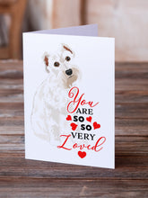 Load image into Gallery viewer, Schnauzer White #1 so Loved Greeting Cards -  Blank Note Cards – 8-Pack of Artist-Designed Cards with Envelopes