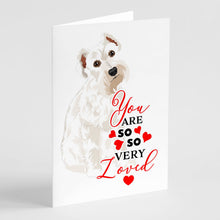 Load image into Gallery viewer, Schnauzer White #1 so Loved Greeting Cards -  Blank Note Cards – 8-Pack of Artist-Designed Cards with Envelopes