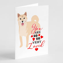 Load image into Gallery viewer, Shiba Inu Cream #1 so Loved Greeting Cards -  Blank Note Cards – 8-Pack of Artist-Designed Cards with Envelopes
