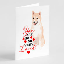 Load image into Gallery viewer, Shiba Inu Cream #2 so Loved Greeting Cards -  Blank Note Cards – 8-Pack of Artist-Designed Cards with Envelopes