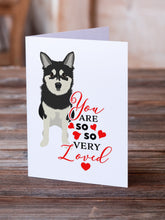 Load image into Gallery viewer, Shiba Inu Husky Mix so Loved Greeting Cards -  Blank Note Cards – 8-Pack of Artist-Designed Cards with Envelopes