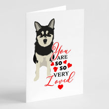 Load image into Gallery viewer, Shiba Inu Husky Mix so Loved Greeting Cards -  Blank Note Cards – 8-Pack of Artist-Designed Cards with Envelopes