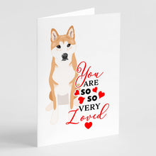 Load image into Gallery viewer, Shiba Inu Red #1 so Loved Greeting Cards -  Blank Note Cards – 8-Pack of Artist-Designed Cards with Envelopes