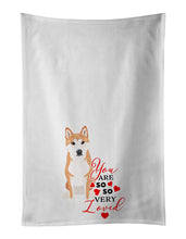 Load image into Gallery viewer, Shiba Inu Red #1 so Loved White Kitchen Towel Set of 2