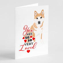 Load image into Gallery viewer, Shiba Inu Red #2 so Loved Greeting Cards -  Blank Note Cards – 8-Pack of Artist-Designed Cards with Envelopes