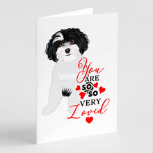 Load image into Gallery viewer, Shih-Tzu Black and White #1 so Loved Greeting Cards -  Blank Note Cards – 8-Pack of Artist-Designed Cards with Envelopes