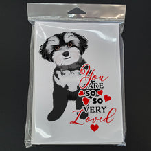 Load image into Gallery viewer, Shih-Tzu Black and White #2 so Loved Greeting Cards -  Blank Note Cards – 8-Pack of Artist-Designed Cards with Envelopes