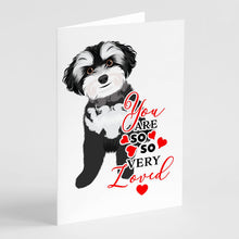 Load image into Gallery viewer, Shih-Tzu Black and White #2 so Loved Greeting Cards -  Blank Note Cards – 8-Pack of Artist-Designed Cards with Envelopes
