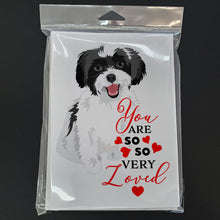 Load image into Gallery viewer, Shih-Tzu Black and White #3 so Loved Greeting Cards -  Blank Note Cards – 8-Pack of Artist-Designed Cards with Envelopes