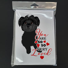 Load image into Gallery viewer, Shih-Tzu Black so Loved Greeting Cards -  Blank Note Cards – 8-Pack of Artist-Designed Cards with Envelopes