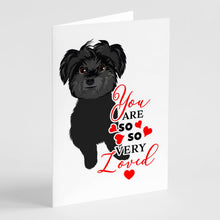 Load image into Gallery viewer, Shih-Tzu Black so Loved Greeting Cards -  Blank Note Cards – 8-Pack of Artist-Designed Cards with Envelopes