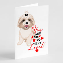 Load image into Gallery viewer, Shih-Tzu Gold #2 so Loved Greeting Cards -  Blank Note Cards – 8-Pack of Artist-Designed Cards with Envelopes