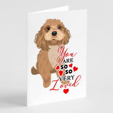 Load image into Gallery viewer, Shih-Tzu Red so Loved Greeting Cards -  Blank Note Cards – 8-Pack of Artist-Designed Cards with Envelopes