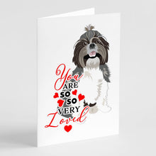 Load image into Gallery viewer, Shih-Tzu Silver and White #2 so Loved Greeting Cards -  Blank Note Cards – 8-Pack of Artist-Designed Cards with Envelopes