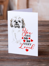 Load image into Gallery viewer, Shih-Tzu Silver Gold and White #1 so Loved Greeting Cards -  Blank Note Cards – 8-Pack of Artist-Designed Cards with Envelopes