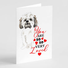 Load image into Gallery viewer, Shih-Tzu Silver Gold and White #1 so Loved Greeting Cards -  Blank Note Cards – 8-Pack of Artist-Designed Cards with Envelopes