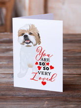 Load image into Gallery viewer, Shih-Tzu Silver Gold and White #2 so Loved Greeting Cards -  Blank Note Cards – 8-Pack of Artist-Designed Cards with Envelopes