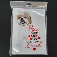 Load image into Gallery viewer, Shih-Tzu Silver Gold and White #2 so Loved Greeting Cards -  Blank Note Cards – 8-Pack of Artist-Designed Cards with Envelopes