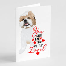 Load image into Gallery viewer, Shih-Tzu Silver Gold and White #2 so Loved Greeting Cards -  Blank Note Cards – 8-Pack of Artist-Designed Cards with Envelopes