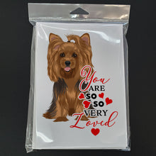 Load image into Gallery viewer, Yorkie Black and Gold #1 so Loved Greeting Cards -  Blank Note Cards – 8-Pack of Artist-Designed Cards with Envelopes