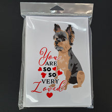 Load image into Gallery viewer, Yorkie Black and Gold #2 so Loved Greeting Cards -  Blank Note Cards – 8-Pack of Artist-Designed Cards with Envelopes