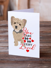 Load image into Gallery viewer, Yorkie Blue and Tan Puppy so Loved Greeting Cards -  Blank Note Cards – 8-Pack of Artist-Designed Cards with Envelopes