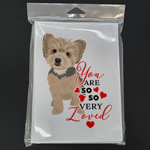 Load image into Gallery viewer, Yorkie Blue and Tan Puppy so Loved Greeting Cards -  Blank Note Cards – 8-Pack of Artist-Designed Cards with Envelopes