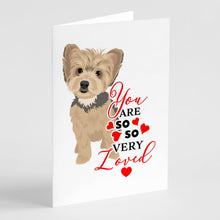 Load image into Gallery viewer, Yorkie Blue and Tan Puppy so Loved Greeting Cards -  Blank Note Cards – 8-Pack of Artist-Designed Cards with Envelopes