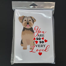 Load image into Gallery viewer, Yorkie Chocolate #2 so Loved Greeting Cards -  Blank Note Cards – 8-Pack of Artist-Designed Cards with Envelopes