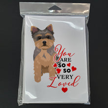 Load image into Gallery viewer, Yorkie Chocolate Puppy so Loved Greeting Cards -  Blank Note Cards – 8-Pack of Artist-Designed Cards with Envelopes