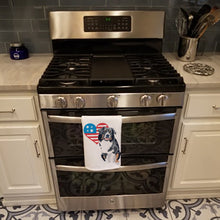 Load image into Gallery viewer, Australian Shepherd Black Tricolor #1 Patriotic White Kitchen Towel Set of 2