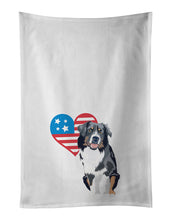 Load image into Gallery viewer, Australian Shepherd Black Tricolor #1 Patriotic White Kitchen Towel Set of 2