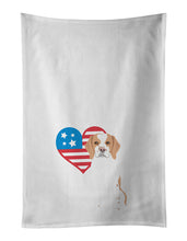 Load image into Gallery viewer, Beagle Red and White Red Ticked #1 Patriotic White Kitchen Towel Set of 2