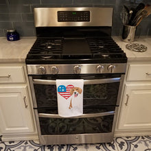 Load image into Gallery viewer, Beagle Red and White Red Ticked #2 Patriotic White Kitchen Towel Set of 2