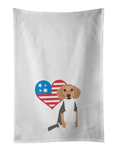 Load image into Gallery viewer, Beagle Tricolor #1 Patriotic White Kitchen Towel Set of 2